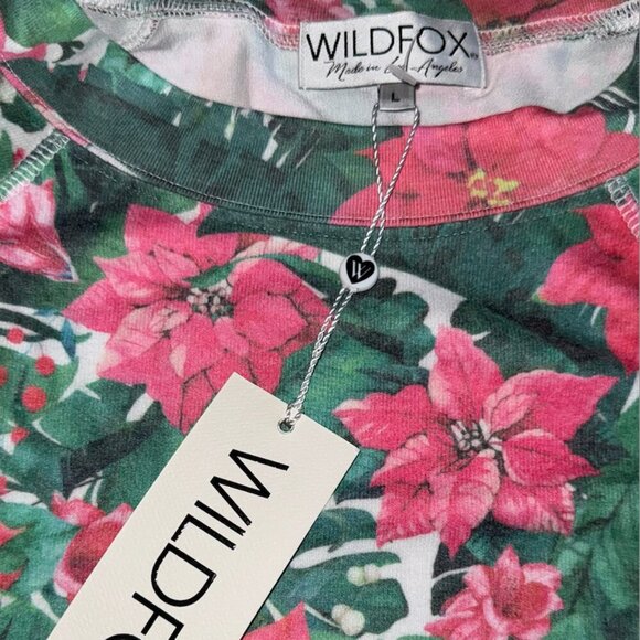SALE NEW OVERSIZED Wildfox Island Holiday Poinsettia Sweater Large - Picture 5 of 10